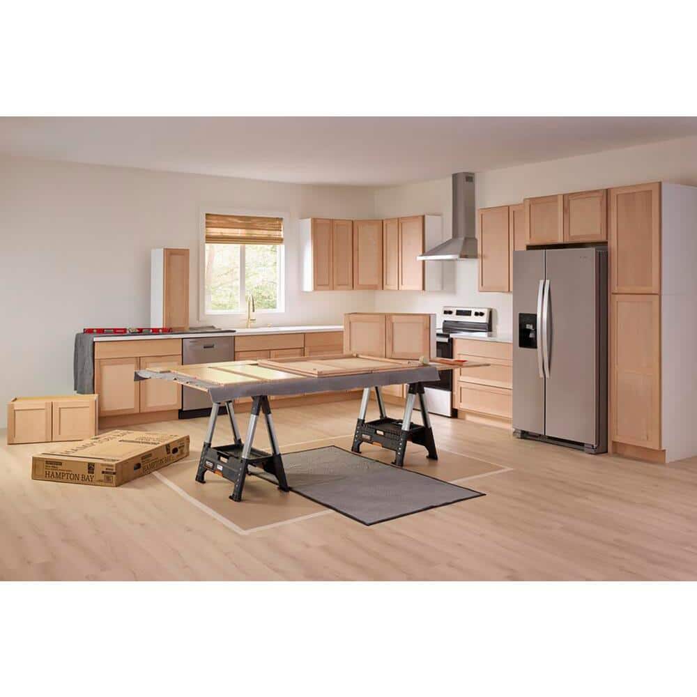 18 in. W x 24 in. D x 34.5 in. H Ready to Assemble Base Kitchen Cabinet in Unfinished with CLICKREADY Technology