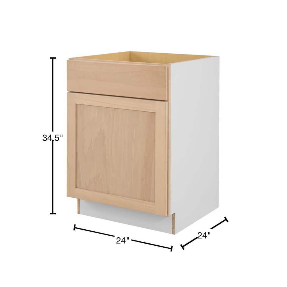 24 in. W x 24 in. D x 34.5 in. H Ready to Assemble Base Kitchen Cabinet in Unfinished with CLICKREADY Technology