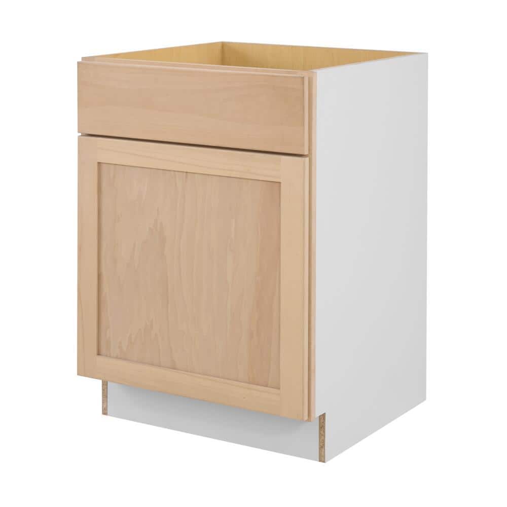 24 in. W x 24 in. D x 34.5 in. H Ready to Assemble Base Kitchen Cabinet in Unfinished with CLICKREADY Technology