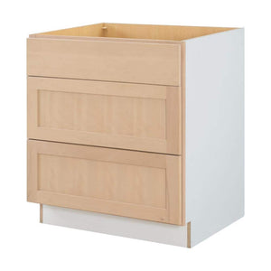 30 in. W x 24 in. D x 34.5 in. H Ready to Assemble Drawer Base Kitchen Cabinet in Unfinished with CLICKREADY Technology - Stu's Home Improvement Outlet