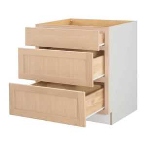 30 in. W x 24 in. D x 34.5 in. H Ready to Assemble Drawer Base Kitchen Cabinet in Unfinished with CLICKREADY Technology - Stu's Home Improvement Outlet