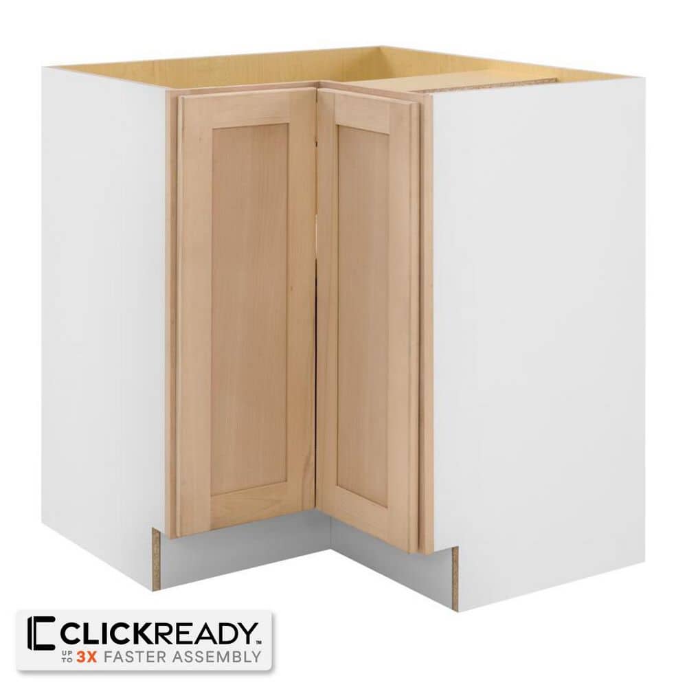 32 in. W x 32 in. D x 34.5 in. H Ready to Assemble Corner Lazy Susan Cabinet in Unfinished with CLICKREADY Technology