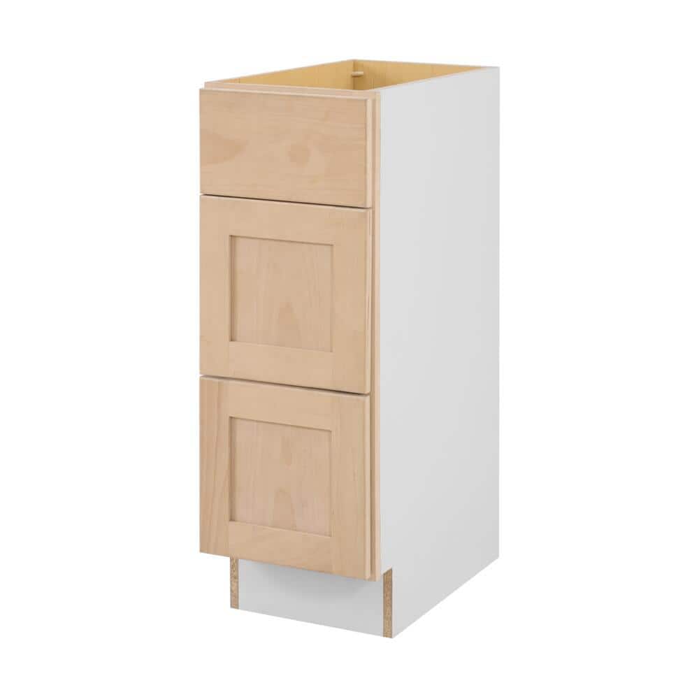 12 in. W x 21 in. D x 34.5 in. H Ready to Assemble Drawer Base Bath Cabinet in Unfinished with CLICKREADY Technology