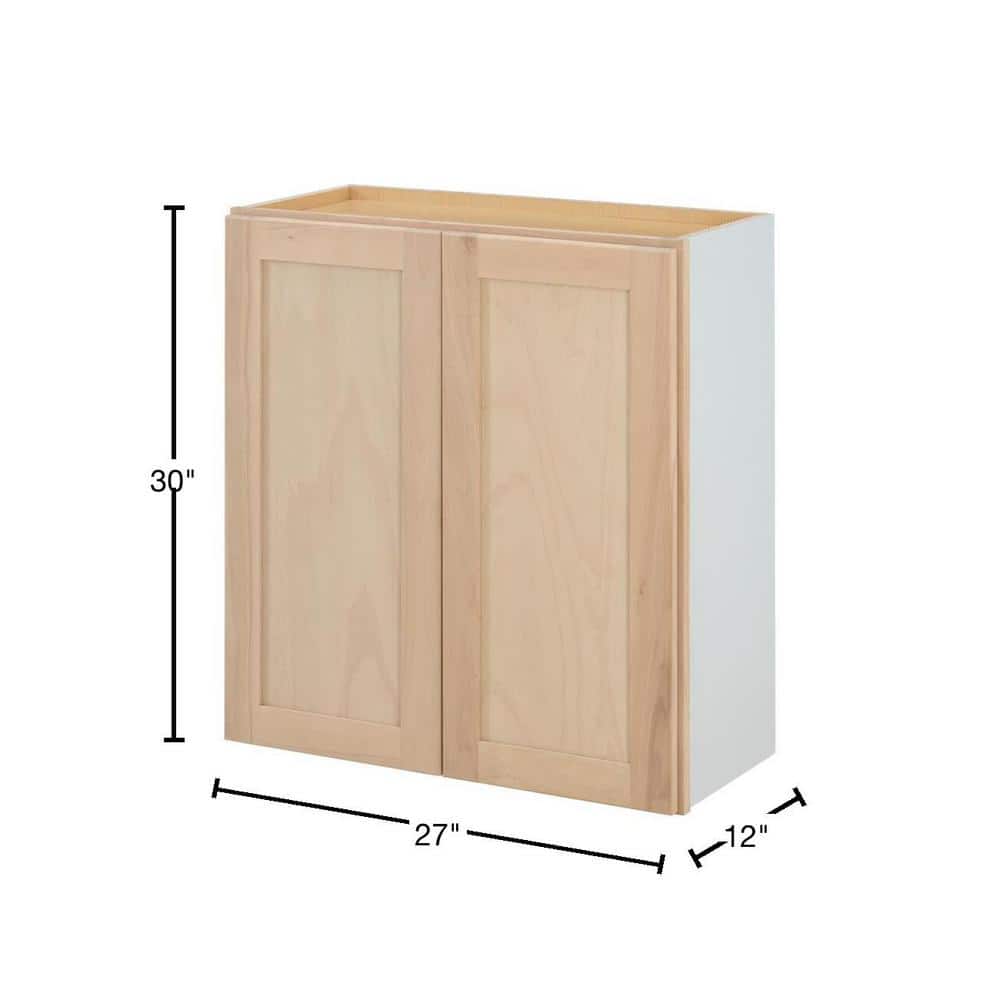 27 in. W x 12 in. D x 30 in. H Ready to Assemble Wall Kitchen Cabinet in Unfinished with CLICKREADY Technology
