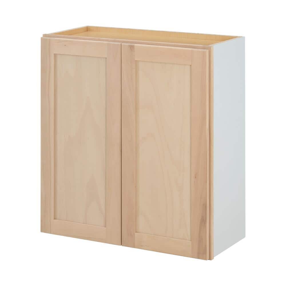 27 in. W x 12 in. D x 30 in. H Ready to Assemble Wall Kitchen Cabinet in Unfinished with CLICKREADY Technology