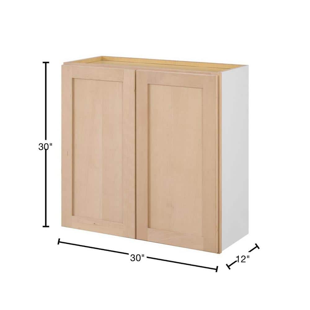 Hampton Bay 30 in. W x 12 in. D x 30 in. H Ready to Assemble Wall Kitchen Cabinet in Unfinished with CLICKREADY Technology
