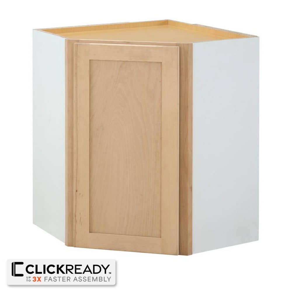 24 in W x 12 in. D x 30 in. H Ready to Assemble Corner Diagonal Kitchen Cabinet in Unfinished with CLICKREADY Technology