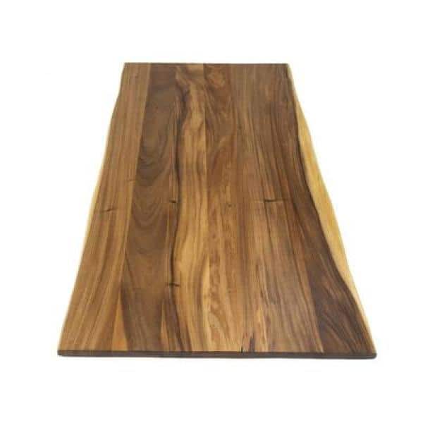 6 ft. L x 25 in. D Finished Saman Solid Wood Butcher Block Countertop With Live Edge