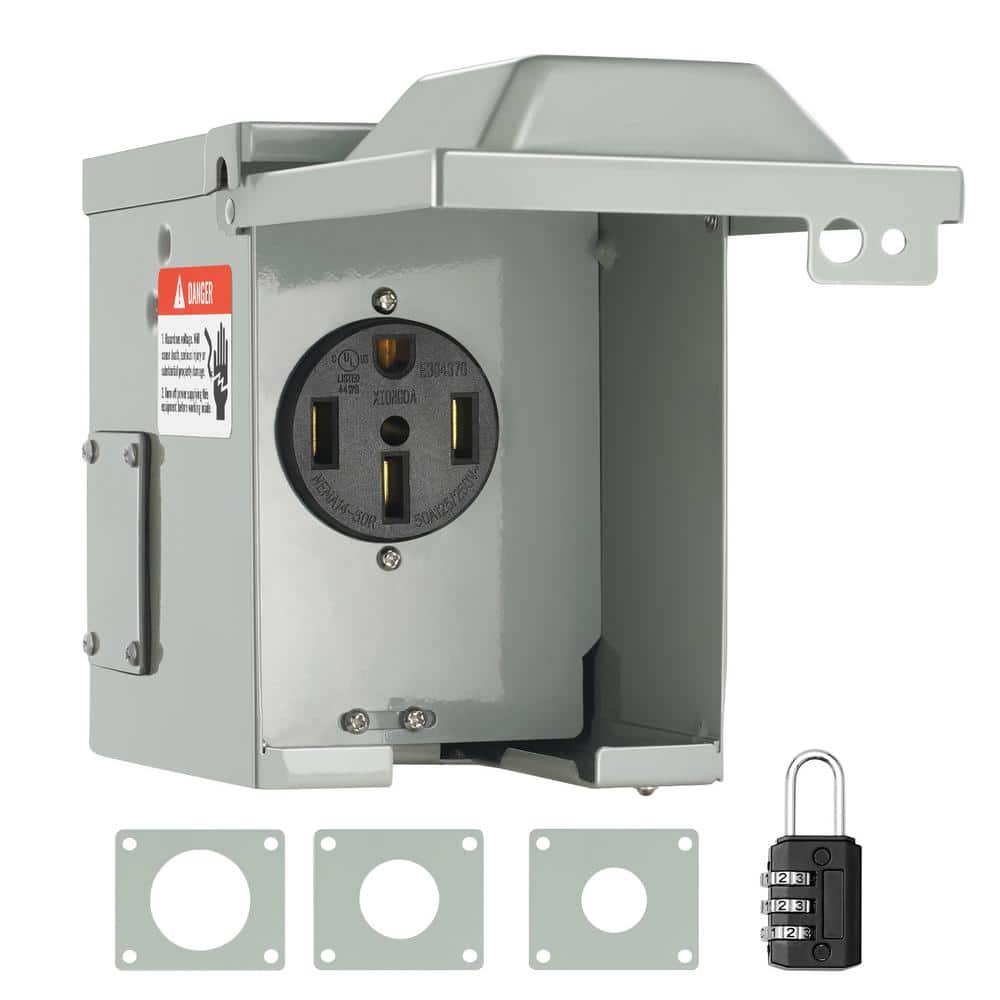 VEVOR RV Power Outlet Box Indoor/Outdoor 50 Amp 125 - Volt/250 - Volt Receptacle Panel NEMA 14 - 50R Single Outlet for RV Camper Car - Stu's Home Improvement Outlet