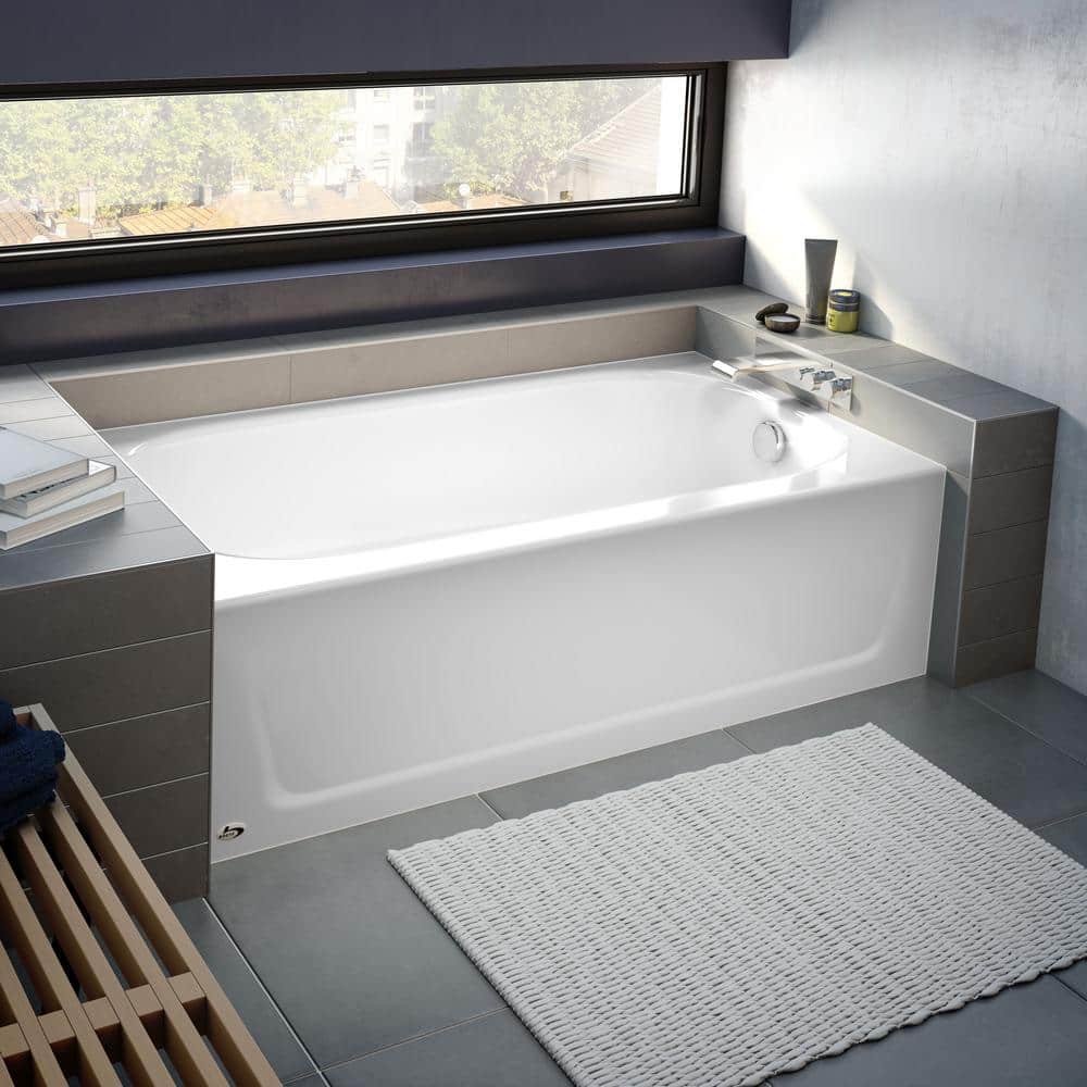 Maui 60 in. x 30 in. Soaking Bathtub with Left Drain in White