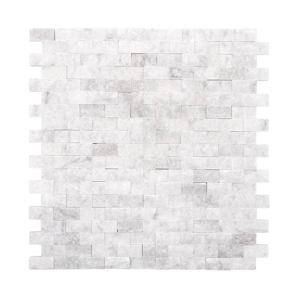 Interlooking White Marble 10.63 in. x 11.22 in. Natural Stone Peel and Stick Mosaic Tile (4.14 sq. ft./Case) - Stu's Home Improvement Outlet