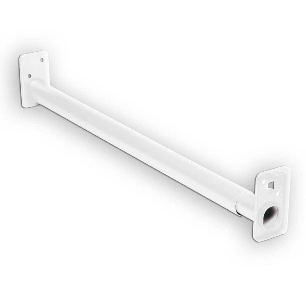 30 in. to 48 in. White Steel Adjustable Hanging Closet Rod with Fixed Flange