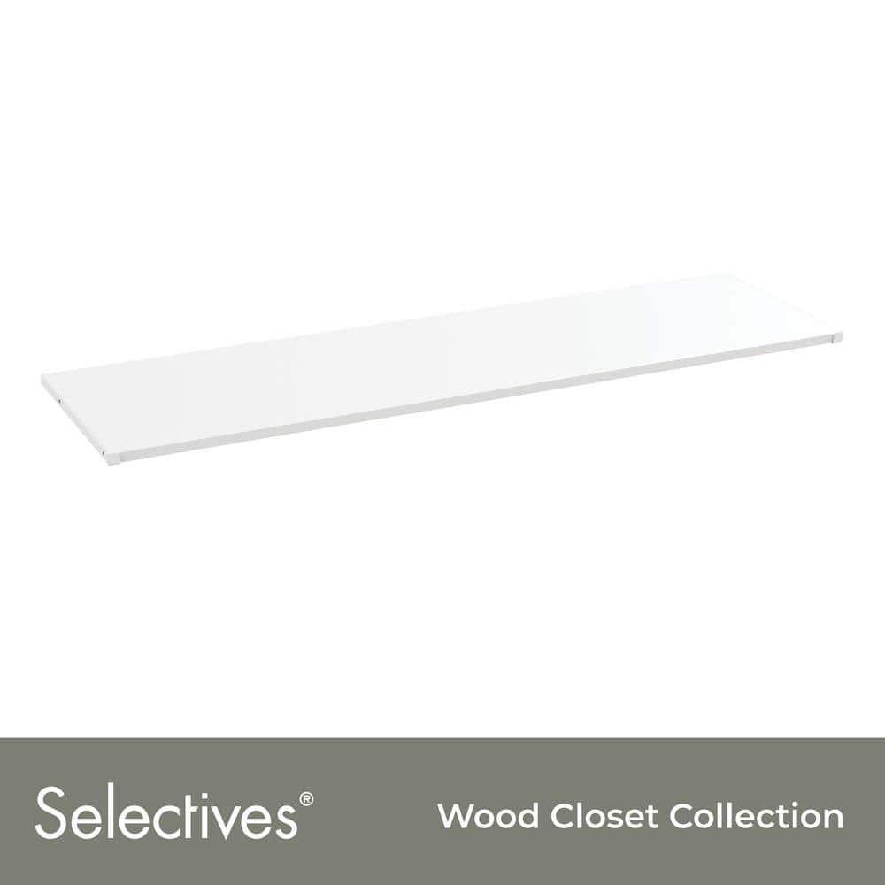 Selectives 13.8 in. D x 48 in. W x 0.6 in H White Laminate Top Shelf Kit with Brackets