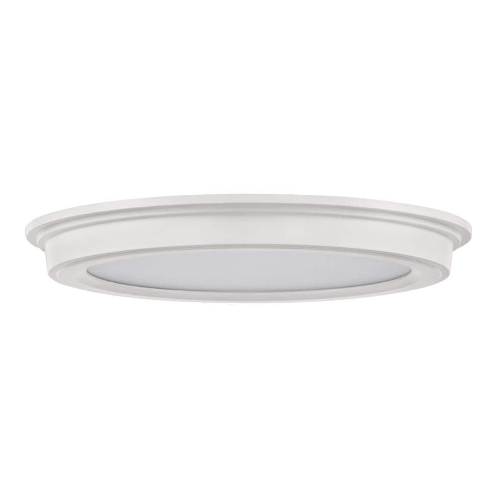 7 in. White Selectable LED Round Flush Mount, Low Profile Ceiling Light (2-Pack)