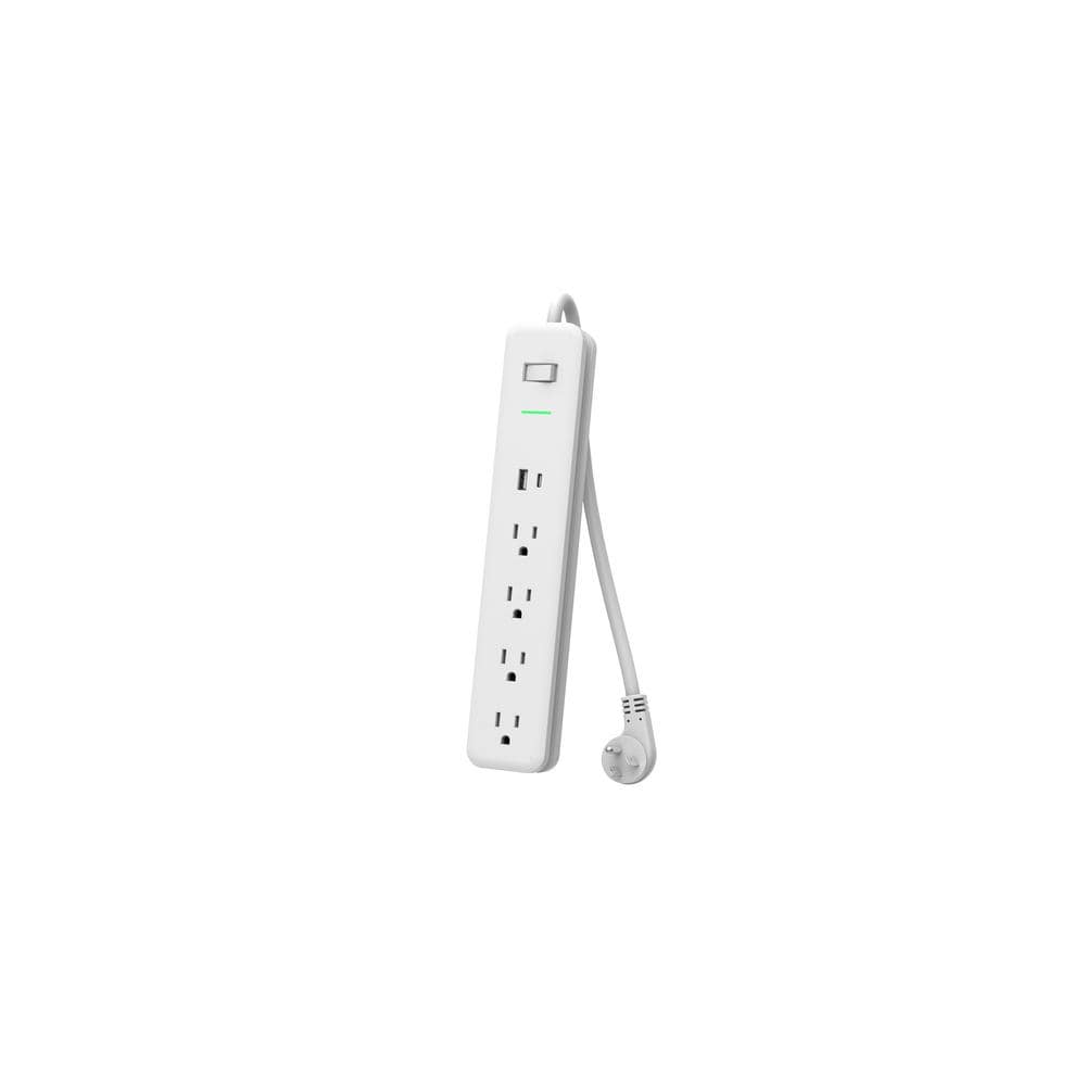 6 ft. 4 - Outlet Surge Protector with 1 USB - A 1 USB - C Ports, White - Stu's Home Improvement Outlet