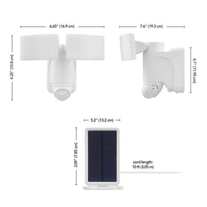 Defiant 180 - Degree White Motion Activated Solar Outdoor 2 - Head Dusk - to - Dawn LED Security Flood Light 1400 Lumens - Stu's Home Improvement Outlet