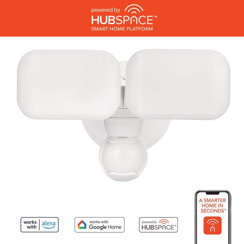 Maxdetect 240° Motion Sensor Wired Outdoor 2 - Head LED Flood Light 2000 - Lumens, Powered by Hubspace - Stu's Home Improvement Outlet