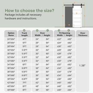30 in. x 80 in. 5 - Panel Solid MDF White Finished Interior Sliding Barn Door with Hardware Kit - Stu's Home Improvement Outlet