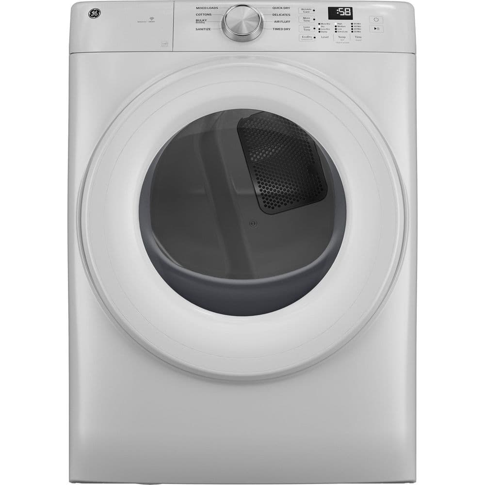 GE 7.8 cu. ft. Capacity vented Smart Front Load Electric Dryer in White (GFD35ESSYWW)