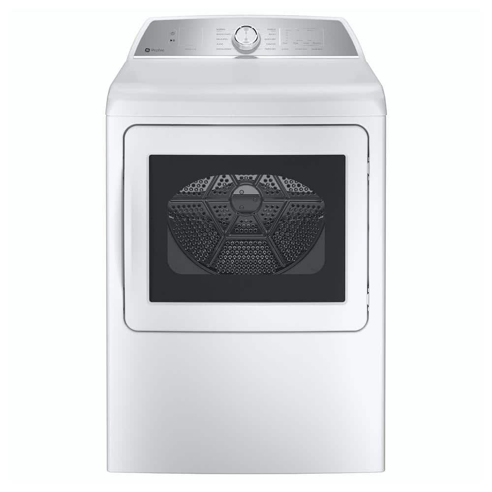 GE Profile 7.4 cu. ft. Smart Electric Dryer in White with Sanitize Cycle and Sensor Dry, ENERGY STAR (PTD60EBSRWS)
