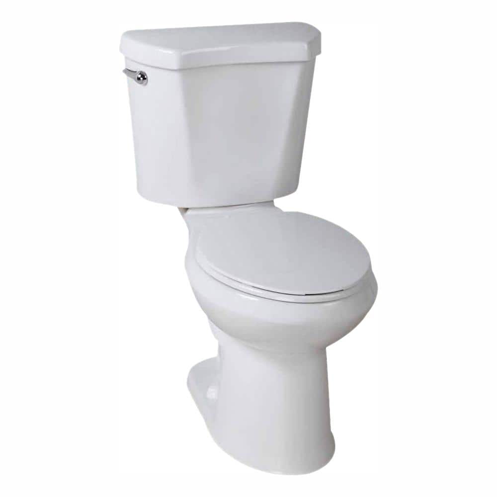 12 in. Rough In 2-Piece 1.28 GPF Single Flush Elongated Toilet in White Seat Included