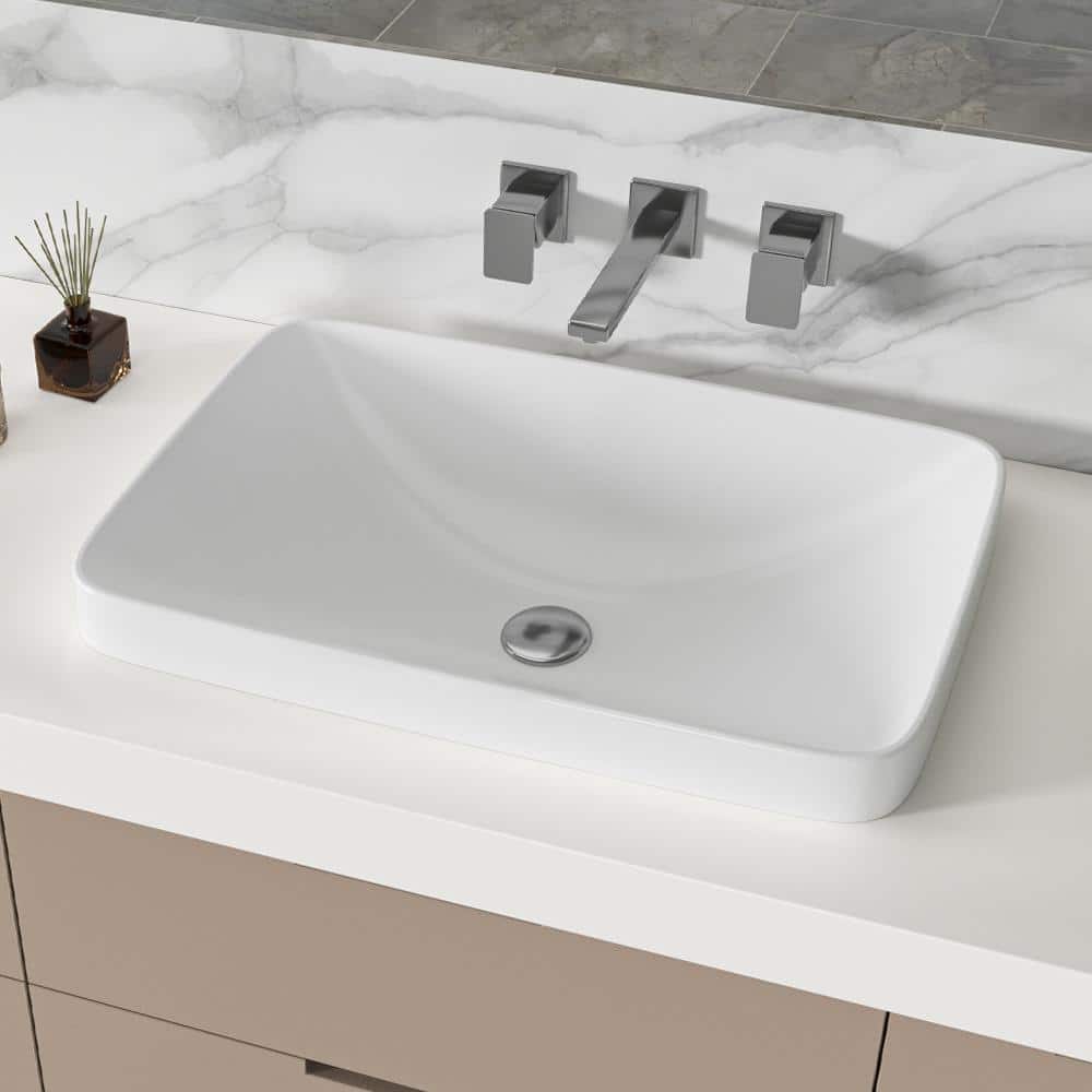 24 in. Ceramic Vessel Sink in White