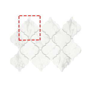 Carrara White Lantern Arabesque 6 in. x 6 in. Recycled Glass 3D Marble Looks Floor and Wall Mosaic Tile (0.25 sq.ft.) - Stu's Home Improvement Outlet