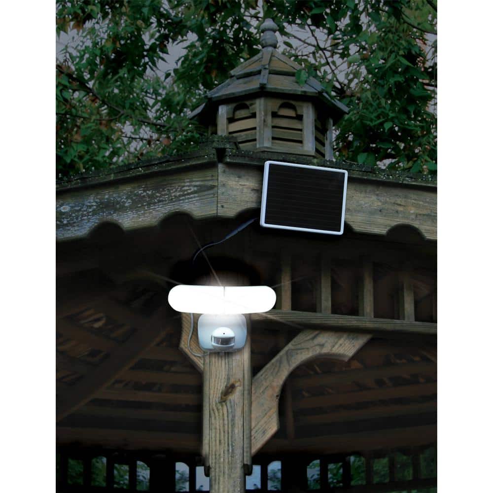 SLMT 180° White 90 - Watt Equivalent, 1000 - Lumens Solar Motion Integrated LED Twin Head Flood Light - Stu's Home Improvement Outlet