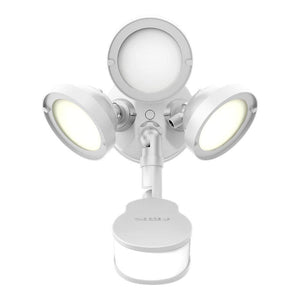 TGS 27 - Watt, White, Motion Activated, Outdoor Integrated LED Flood Light with Round Triple Head, 4000K, 3000 Lumens - Stu's Home Improvement Outlet