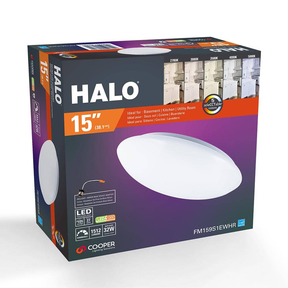 FM 15 in. Round LNS 5 Selectable LED CCT 120 - Volt DIM, Flush Mount - Stu's Home Improvement Outlet