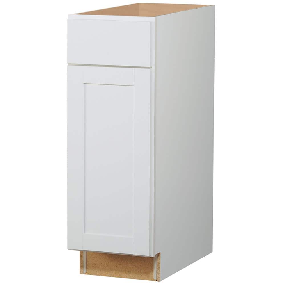 Westfield Feather White Shaker Stock Assembled Base Kitchen Cabinet (12 in. W x 23.75 in. D x 35 in. H)