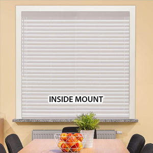 White Cordless Faux Wood Blinds for Windows with 2 in. Slats - 36 in. W x 72 in. L (Actual Size 35.5 in. W x 72 in. L) - Stu's Home Improvement Outlet