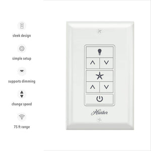 Hunter Universal Damp Rated Ceiling Fan Wall Remote Control White - Stu's Home Improvement Outlet