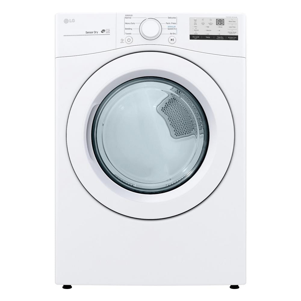 LG 7.4 Cu. Ft. vented Stackable Electric Dryer in White with Sensor Dry (DLE3400W)