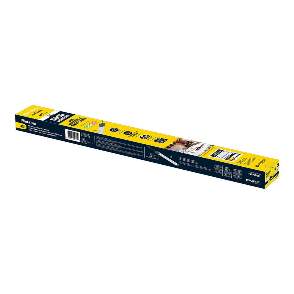 SHP 42 in. 64 - Watt Equivalent, Integrated LED, White Shop Light, 5000 Lumens, 4000K CCT - Stu's Home Improvement Outlet