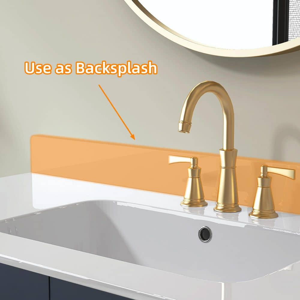60 in. Solid Surface Vanity Backsplash Bathroom Vanity Back splash in White - Stu's Home Improvement Outlet