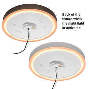 11 in. Color Selectable LED Flush Mount with Night Light Feature Optional White and Oil Rubbed Bronze Trim Rings - Stu's Home Improvement Outlet