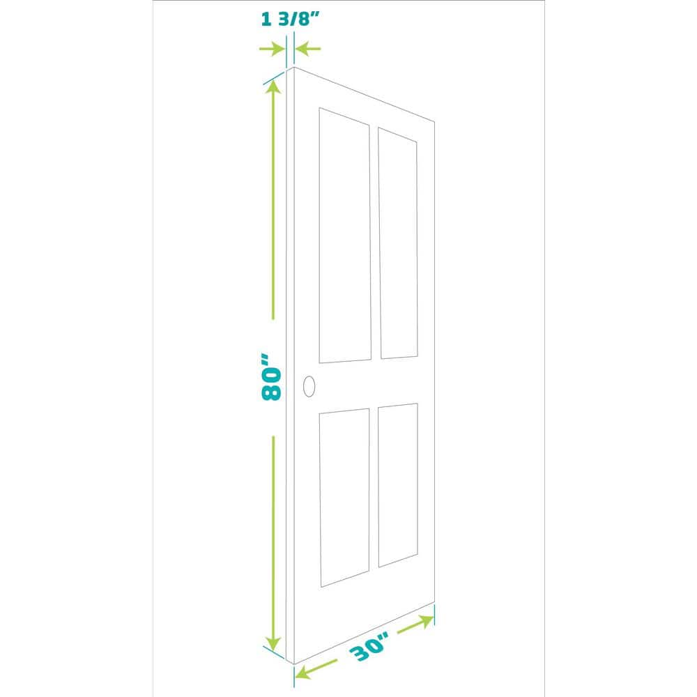 eightdoors 30 in. x 80 in. x 1-3/8 in. Clear Glass 1-Lite White Finished Solid Wood Core French Interior Door Slab
