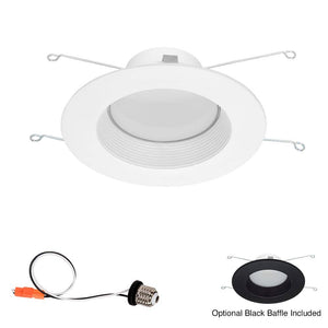 5 in/6 in. Deep Baffle Retrofit with Extra Black Baffle, Lumen Select Adjustable CCT Integrated LED Recessed Light Trim - Stu's Home Improvement Outlet