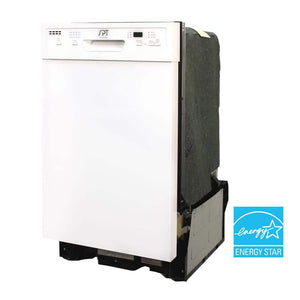 SPT 18 in. White Front Control Smart Dishwasher, 120 - volt Stainless Steel Tub - Stu's Home Improvement Outlet