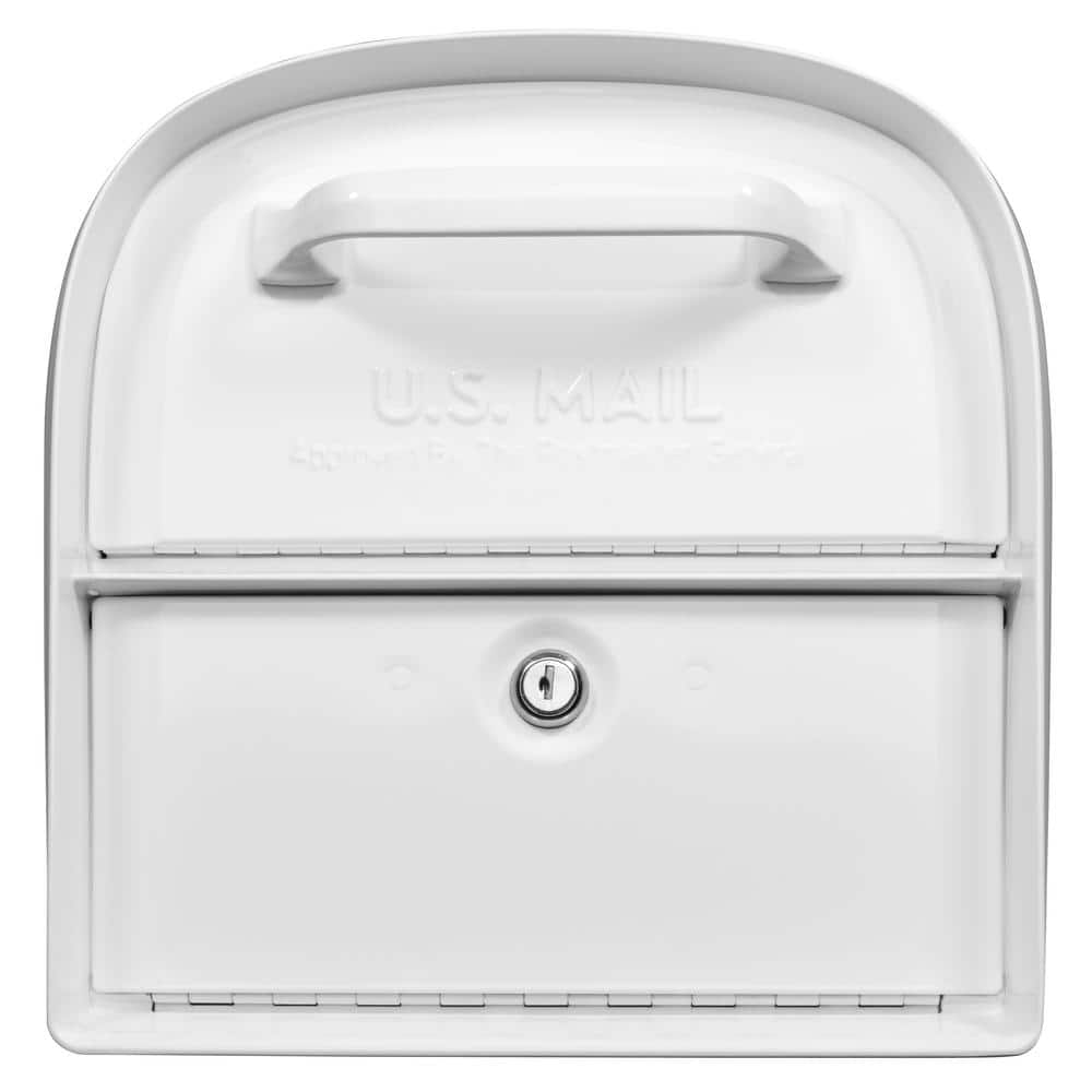 Oasis 360 White, Large, Steel, Locking Parcel Mailbox with 2-Access Doors