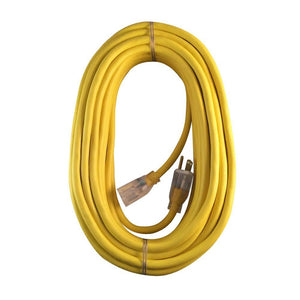 Husky 50 ft. 14/3 Medium Duty Indoor/Outdoor Extension Cord with Lighted End, Yellow - Stu's Home Improvement Outlet