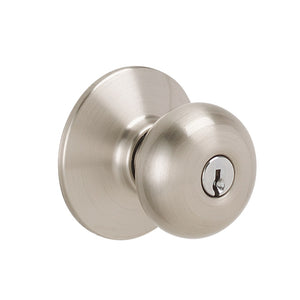 Schlage Plymouth Satin Nickel Exterior Keyed Entry Door Knob - Stu's Home Improvement Outlet