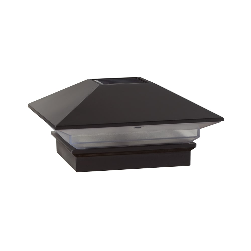 Deckorators 4-in x 4-in 4.8-Lumen 1-Watt Black Solar LED Outdoor Post Cap Light (6500 K)