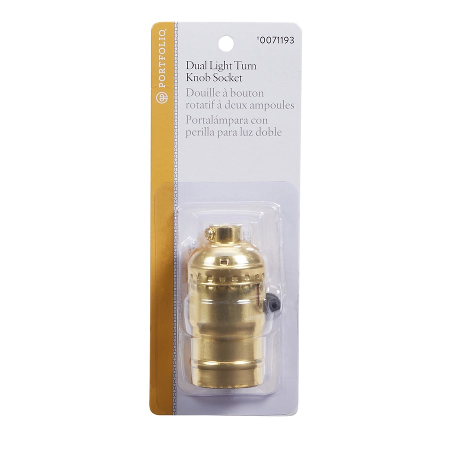 Portfolio 3-Way Gold Lamp Socket