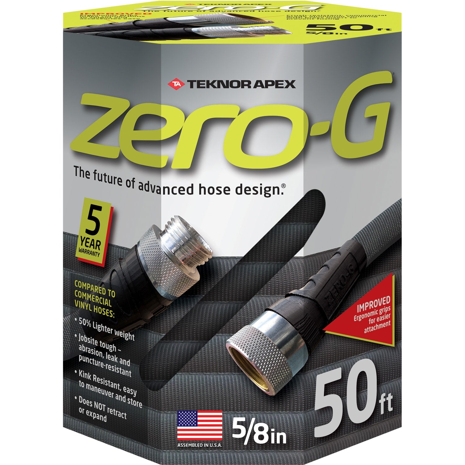 Zero-G Teknor Apex 5/8-in x 50-ft Premium Kink Free Woven Gray Hose