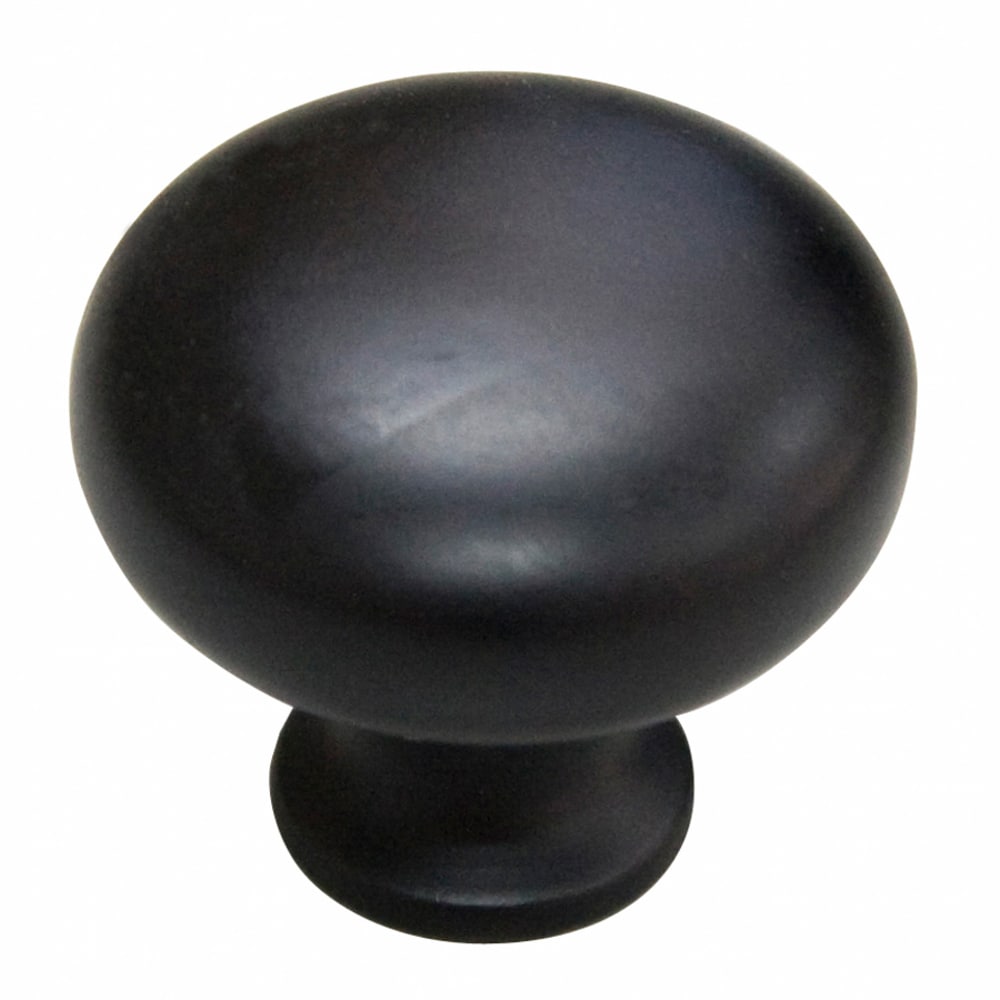 allen + roth 1-7/32-in Matte Black Round Transitional Cabinet Knob