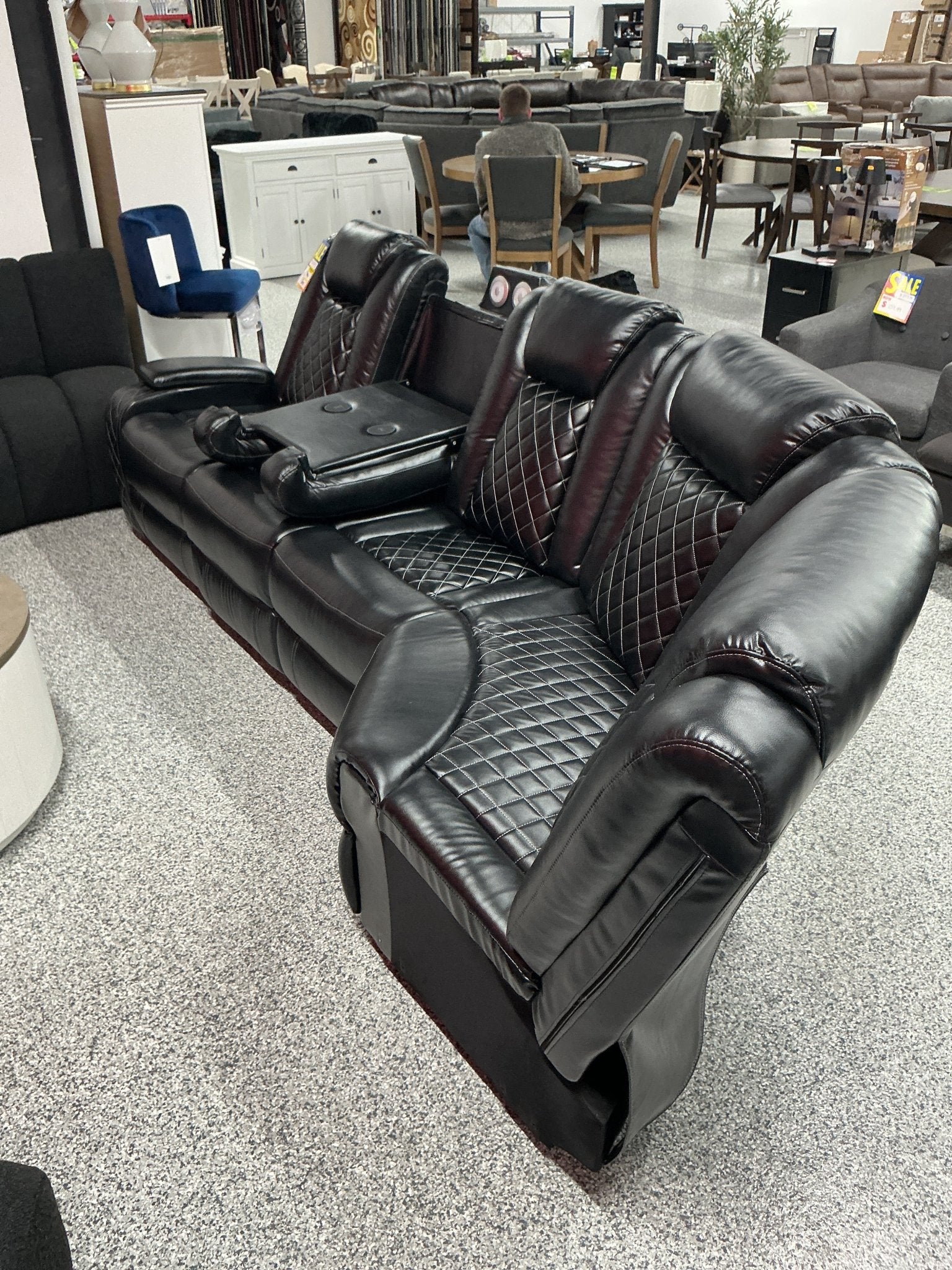 Power Recliner Sofa Sectional Sofa with LED Light for Living Room, Air Leather Reclining Corner Sectional Sofa Set, Cup Holder, Storage Console for Home Theater Seating (Black, Sectional) - Stu's Home Improvement Outlet