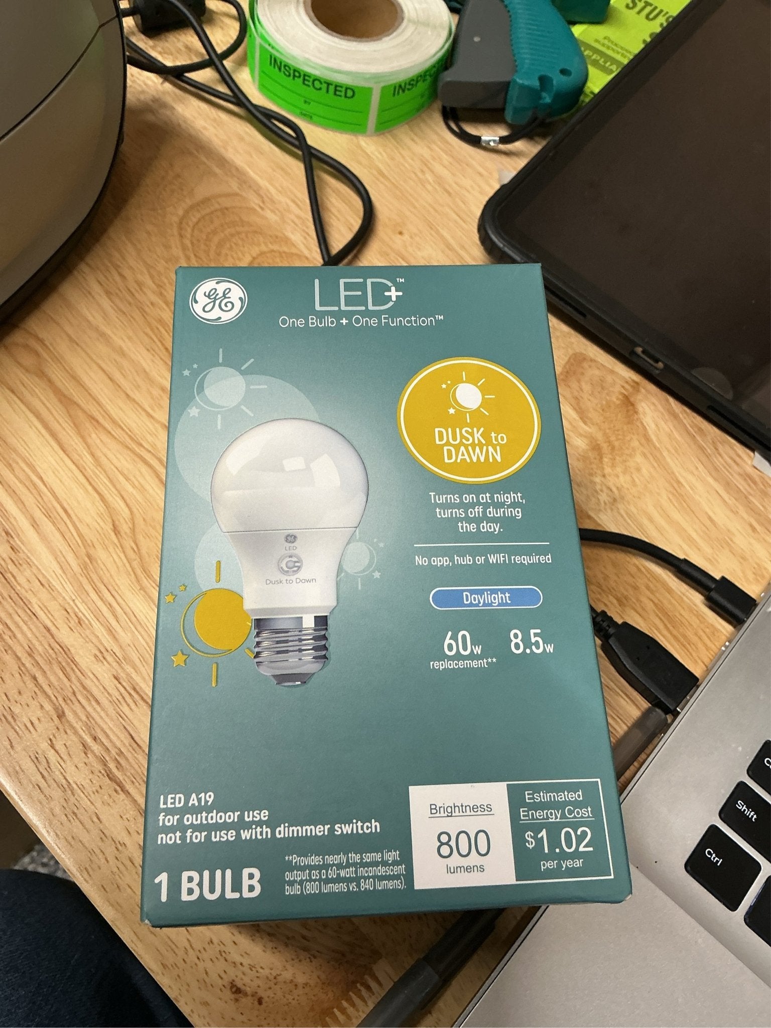 GE LED+ Dusk to Dawn 60 - Watt EQ A19 Daylight LED Light Bulb - Stu's Home Improvement Outlet