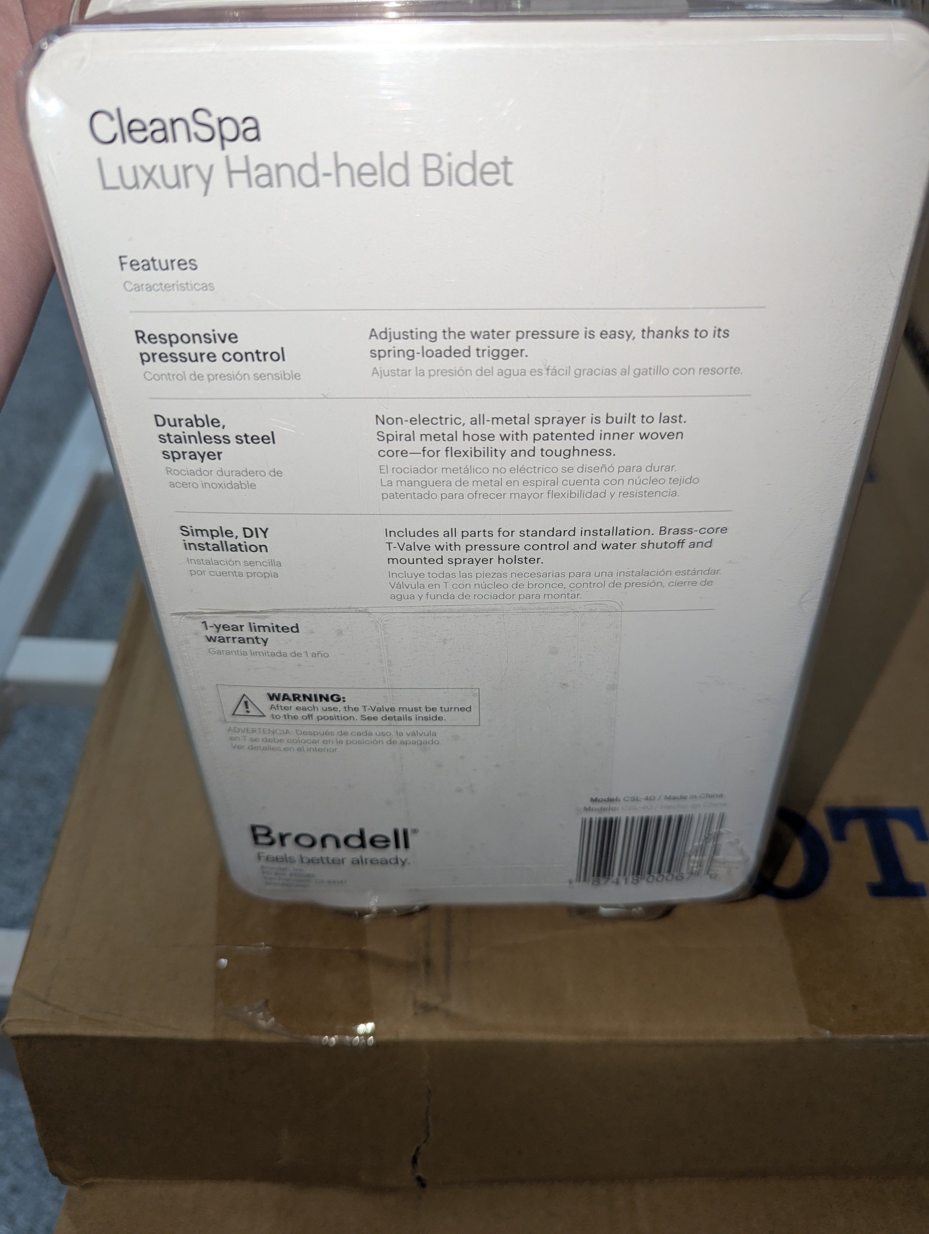 CleanSpa Luxury Handheld Bidet in Silver